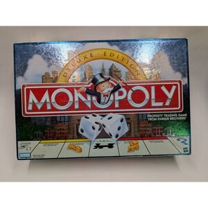 Monopoly Deluxe Edition Board Game Complete Parker Brothers 1998 Gold Tokens